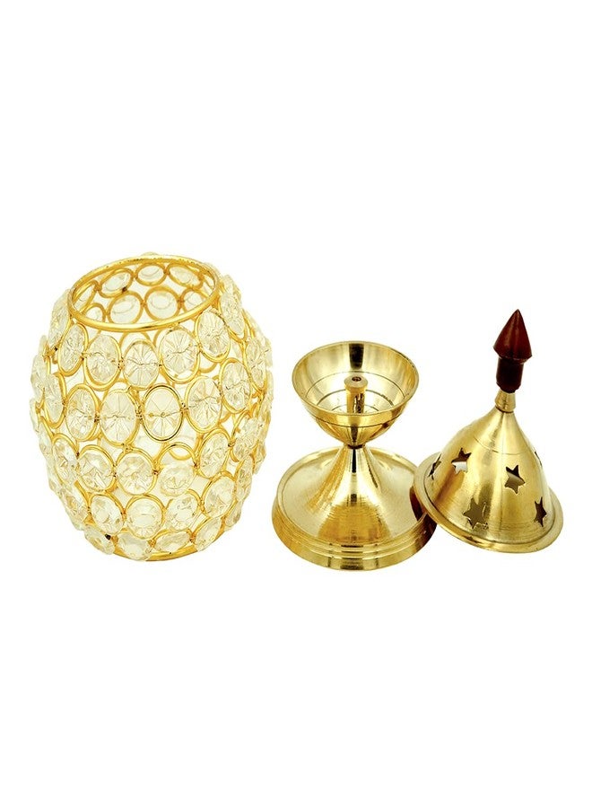 شوبكارت Shubhkart Nitya Brass Crystal Akhand Jyot Matki Diya - 288 جم - Image 5